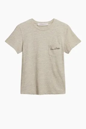 Golden Goose Embroidered T-Shirt - Melange Grey/ Heritage White