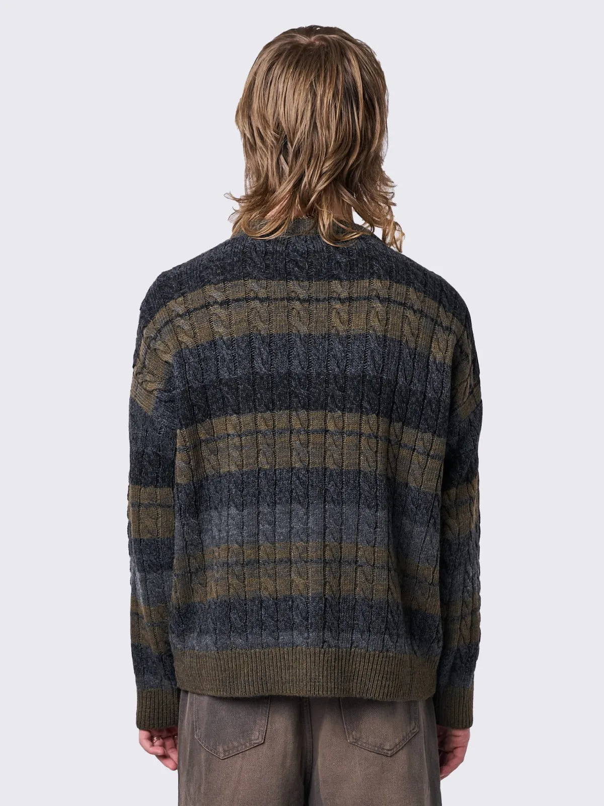 Grizel Striped Cable Knit Jumper