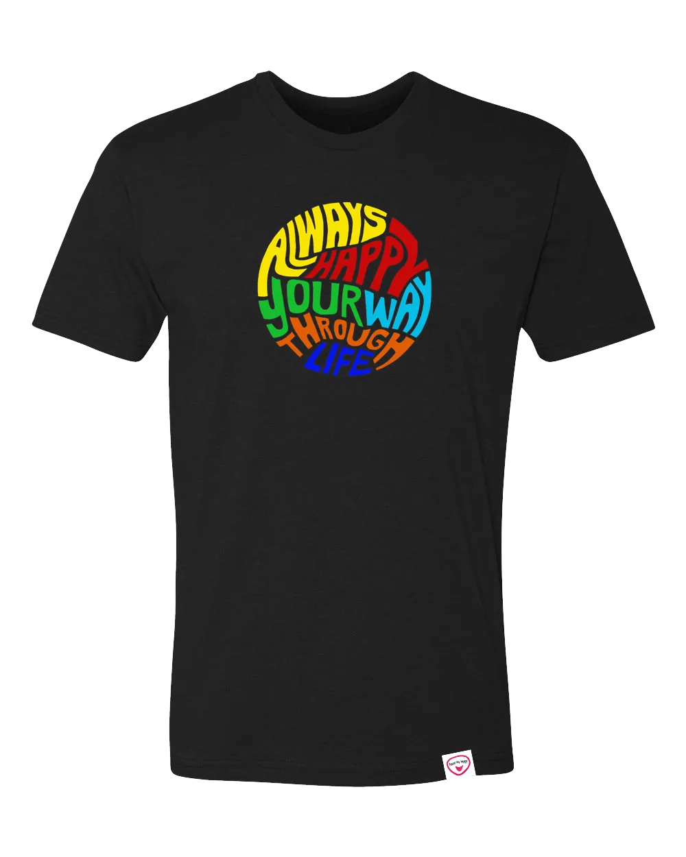 Happy Life multi color Circle T-Shirt