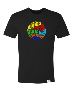 Happy Life multi color Circle T-Shirt