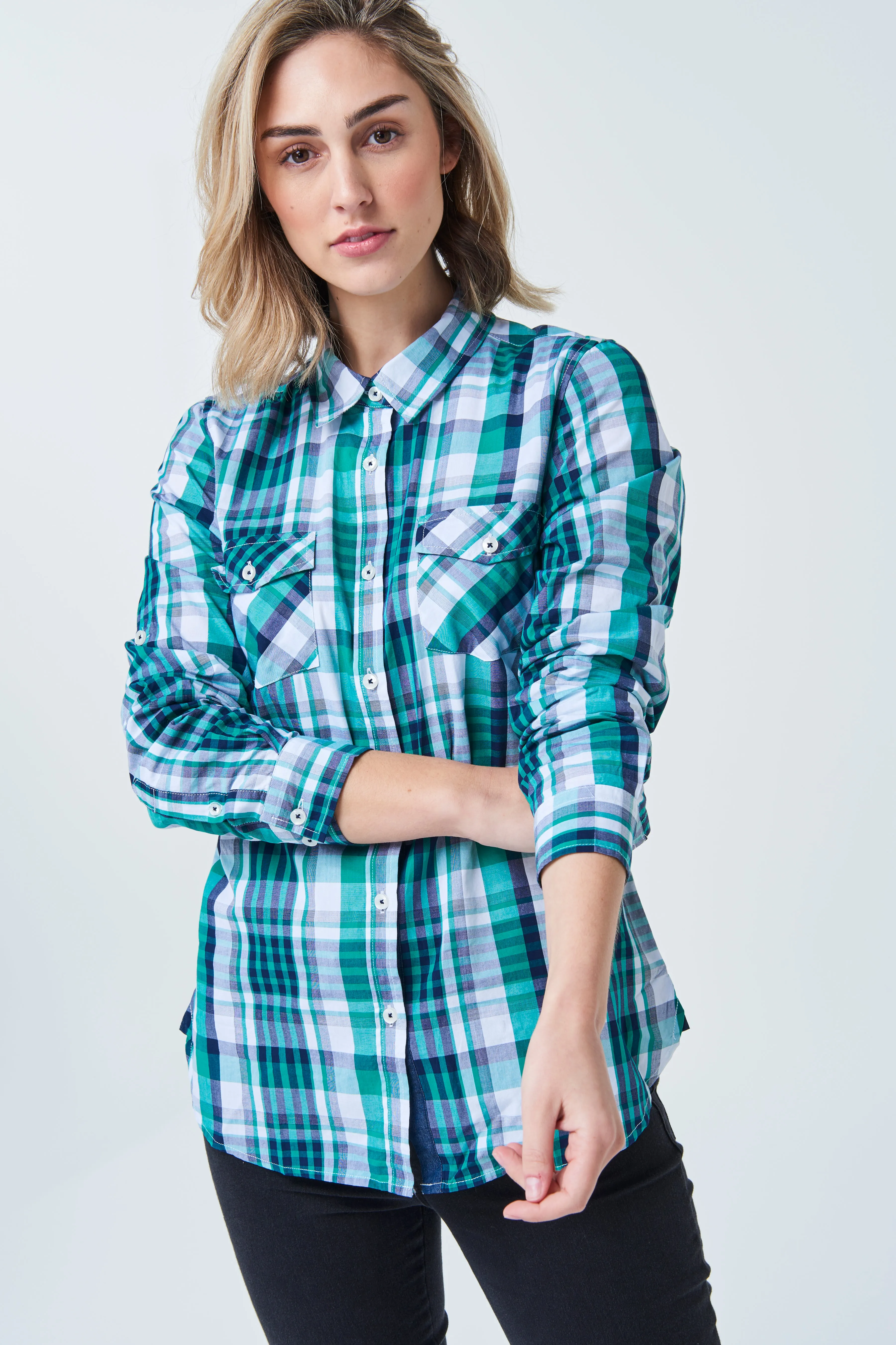 HARVEY Women's Check Shirt - Long or Short Sleeve