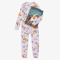 Hatley Books To Bed Girls Purple Unicorn Pyjamas & Book Gift Set