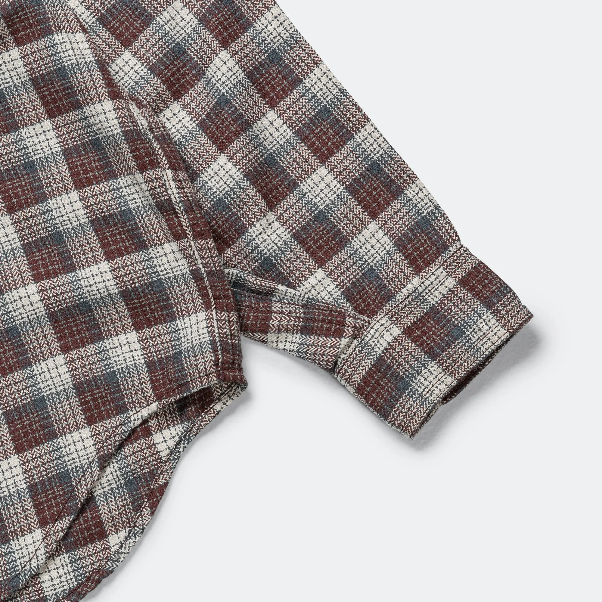 Herringbone Twill Check Work Shirt - Brown