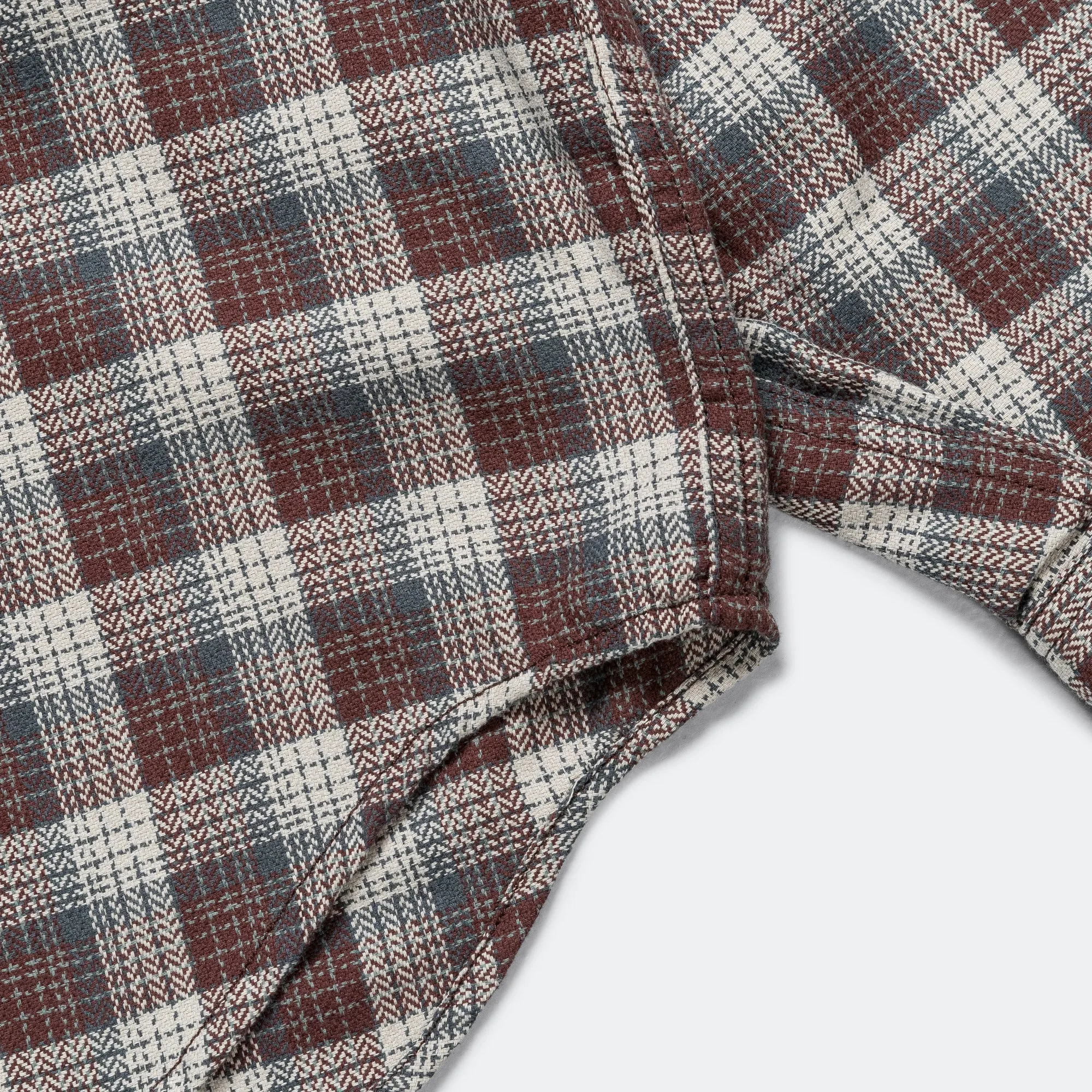 Herringbone Twill Check Work Shirt - Brown