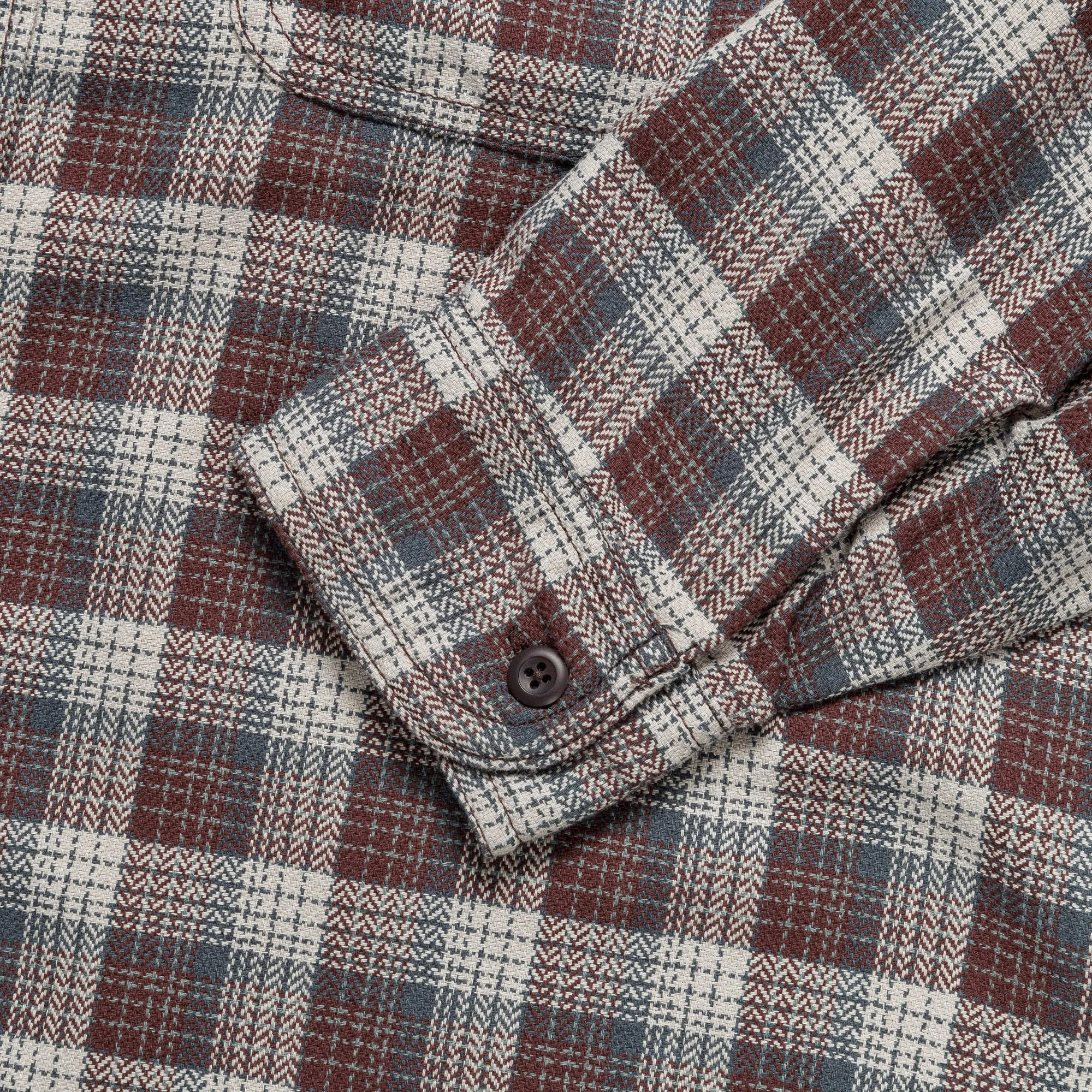 Herringbone Twill Check Work Shirt - Brown