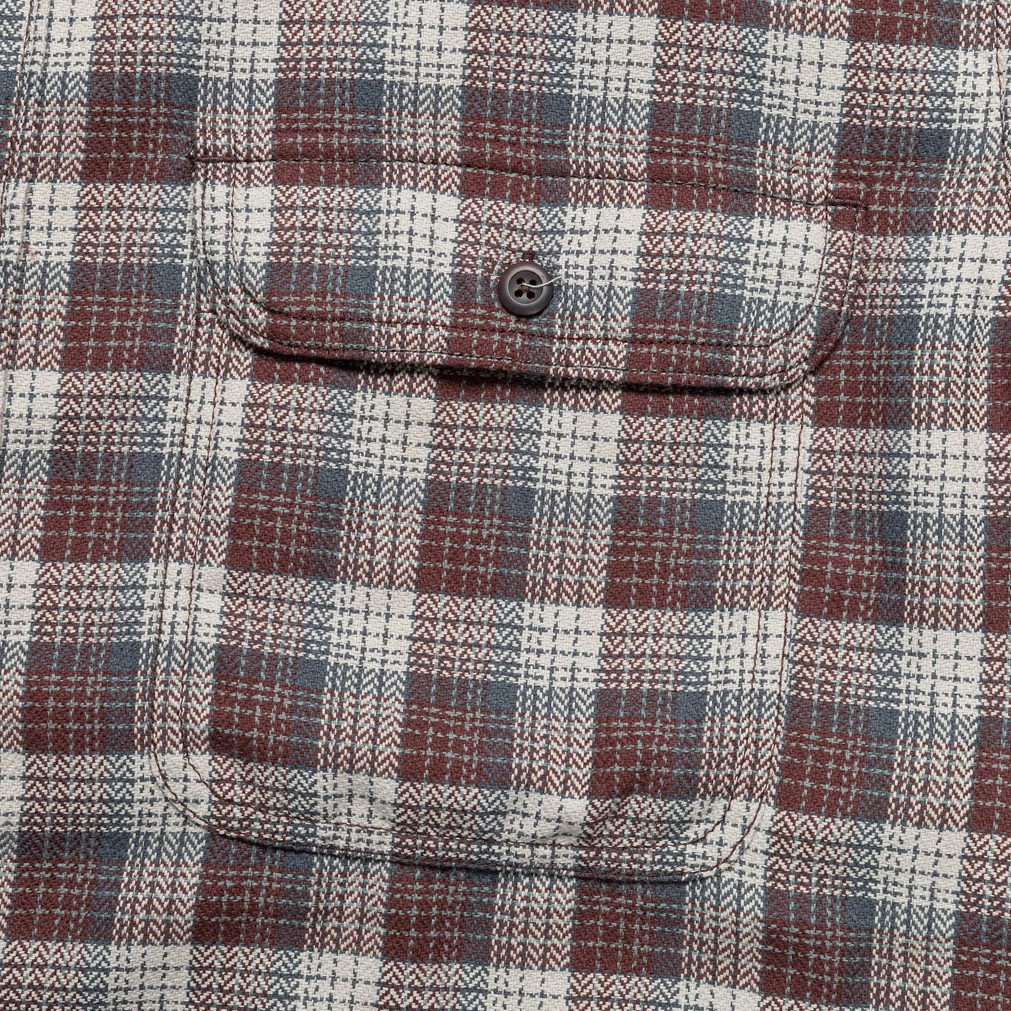 Herringbone Twill Check Work Shirt - Brown