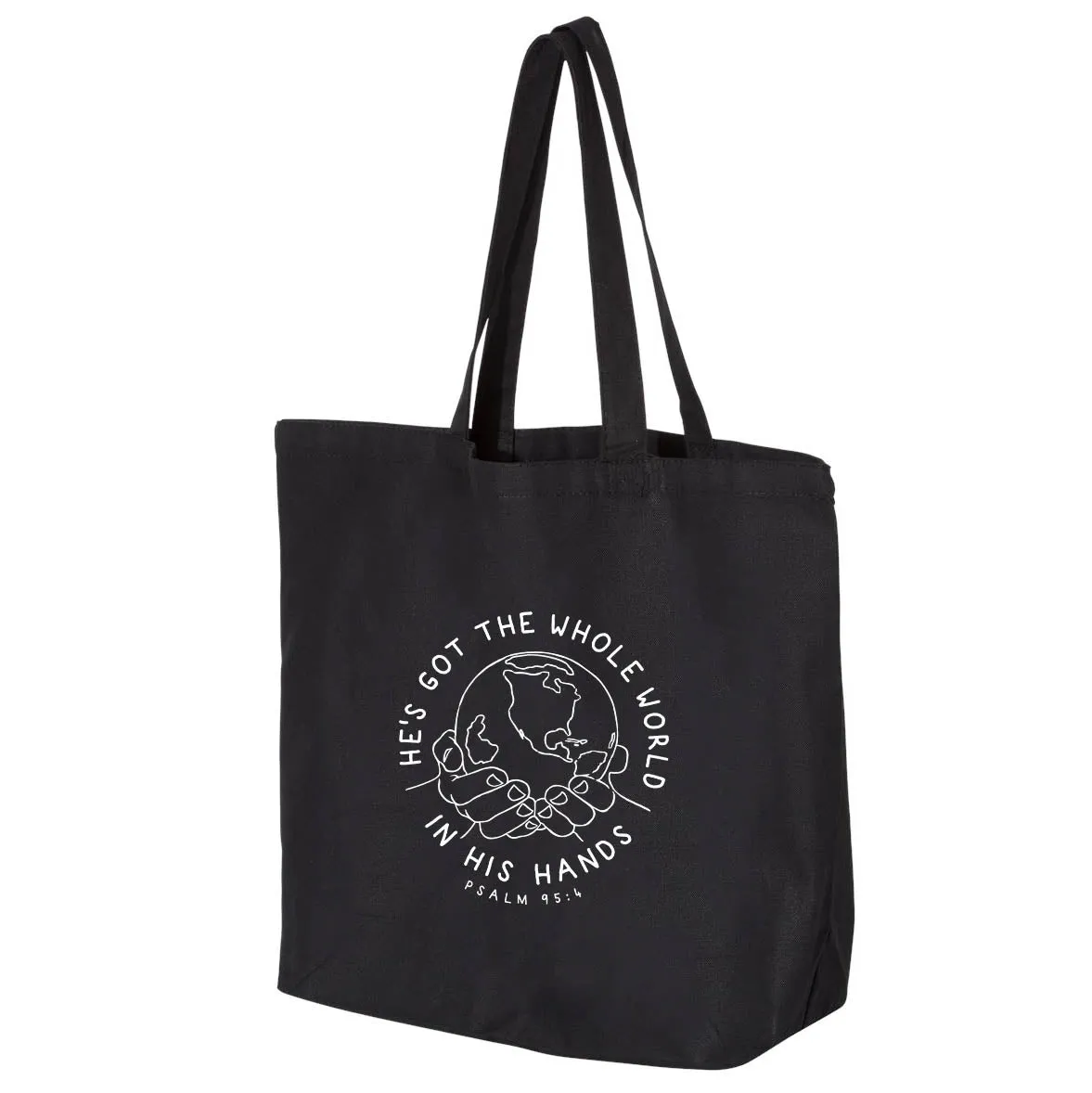 He's Got The Whole World In His Hands Jumbo Tote Canvas Bag