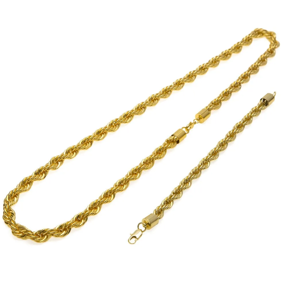 Hip Hop Jewelry Sets- 10mm Rope Chain Long Necklace