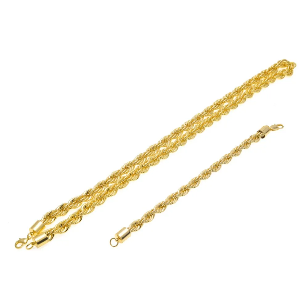 Hip Hop Jewelry Sets- 10mm Rope Chain Long Necklace