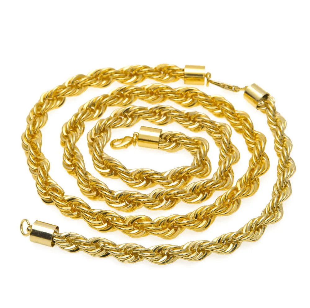 Hip Hop Jewelry Sets- 10mm Rope Chain Long Necklace