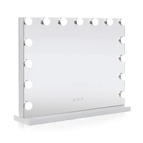 Hollywood Mirror Hollywood Makeup Vanity Mirror with Lights, Three-Tone Dimmer Design, 22.8" W x 18.2" H, White