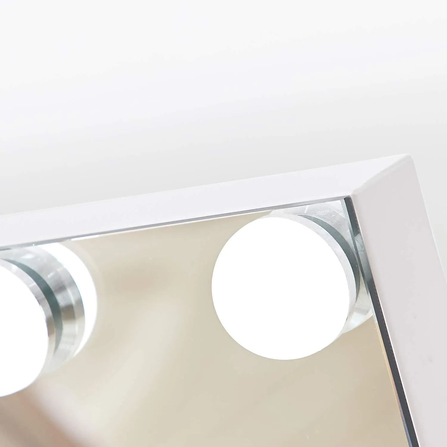 Hollywood Mirror Hollywood Makeup Vanity Mirror with Lights, Three-Tone Dimmer Design, 22.8" W x 18.2" H, White