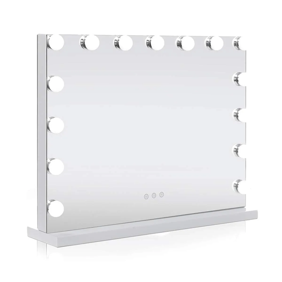 Hollywood Mirror Hollywood Makeup Vanity Mirror with Lights, Three-Tone Dimmer Design, 22.8" W x 18.2" H, White