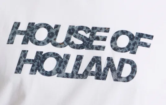 House of Holland White Laser Cut Transfer Printed T-shirt With A Shimmer Animal Detail