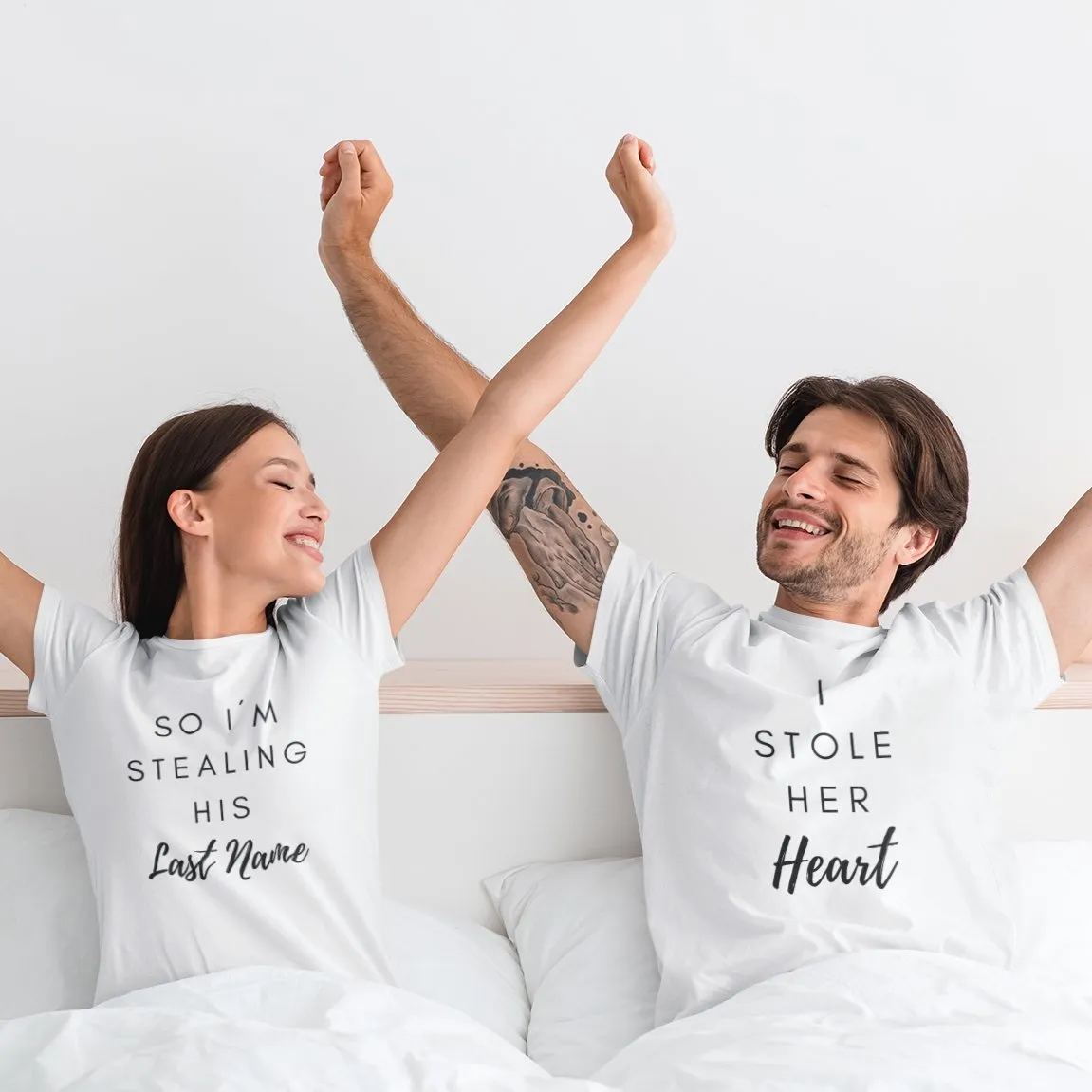 I Stole Her Heart / His Lastname Couple Shirts