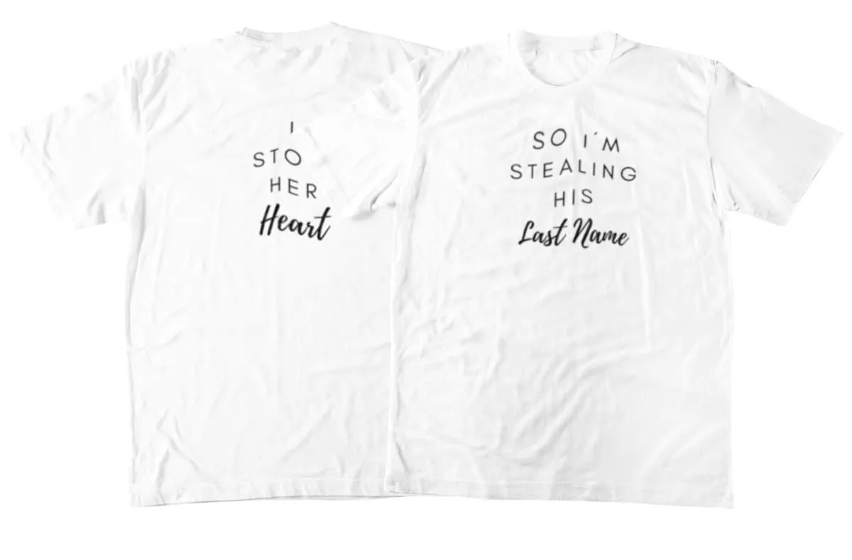 I Stole Her Heart / His Lastname Couple Shirts