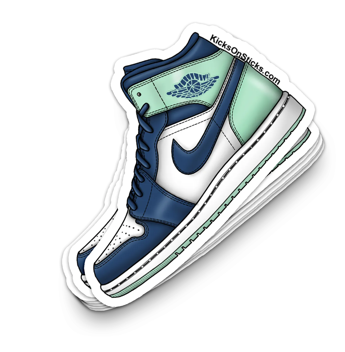 Jordan 1 Mid "Blue Mint" Sneaker Sticker