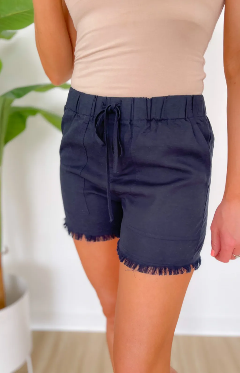 Josie Navy Pull On Shorts