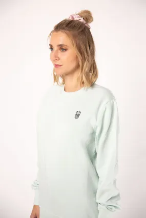 Kaffee Hipster | Bestickter Bio-Baumwoll Frauen Pullover