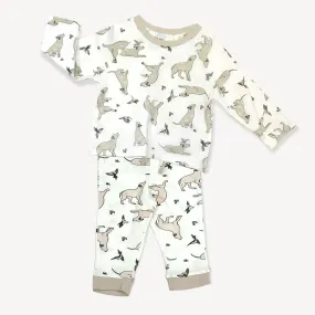 Kai Dog & Hummingbird Long Sleeve Tee & Jogger Pants SET (Organic Cotton)