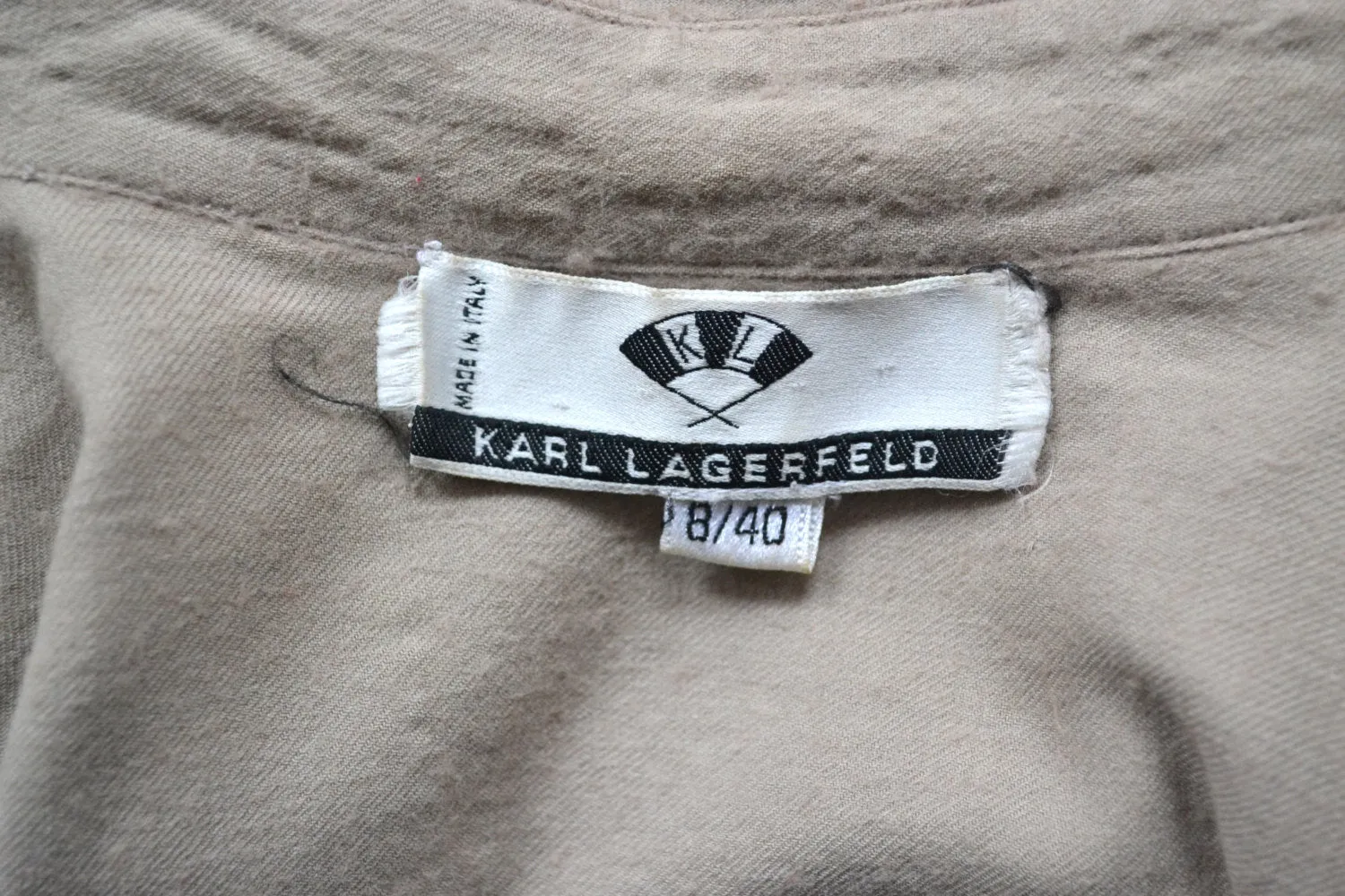 Karl Lagerfeld Grey Wool Button Up Shirt