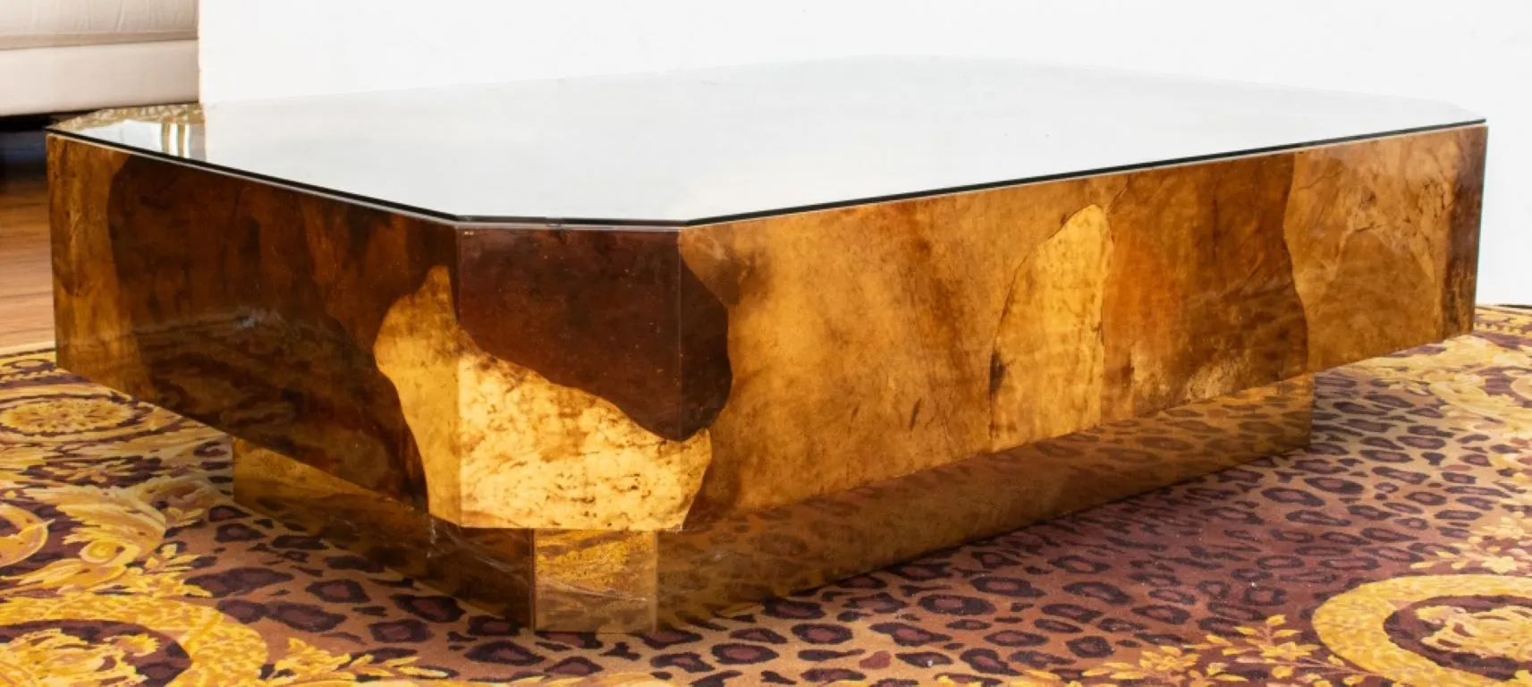 Karl Springer Lacquered Parchment Coffee Table