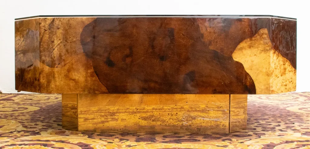 Karl Springer Lacquered Parchment Coffee Table