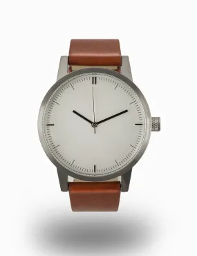 Kent 38mm Watch - Silver/White/Tan