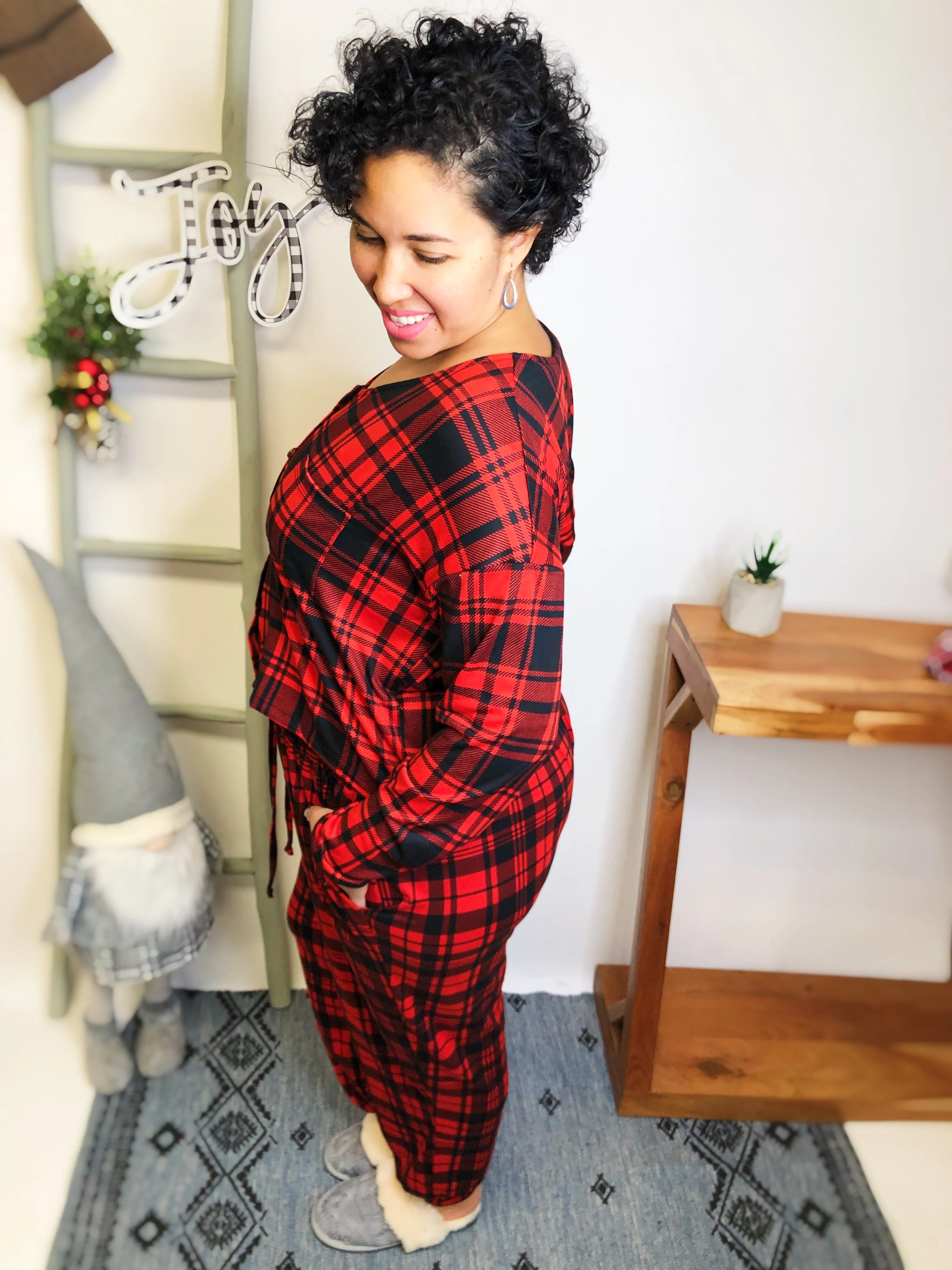 #L522 The Perfect Plaid Match Set (Red/Black)