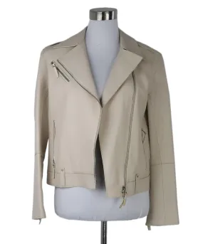 Lafayette Beige Leather Jacket sz 2