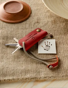 Leather Key Organiser & Holder | Fragola Red