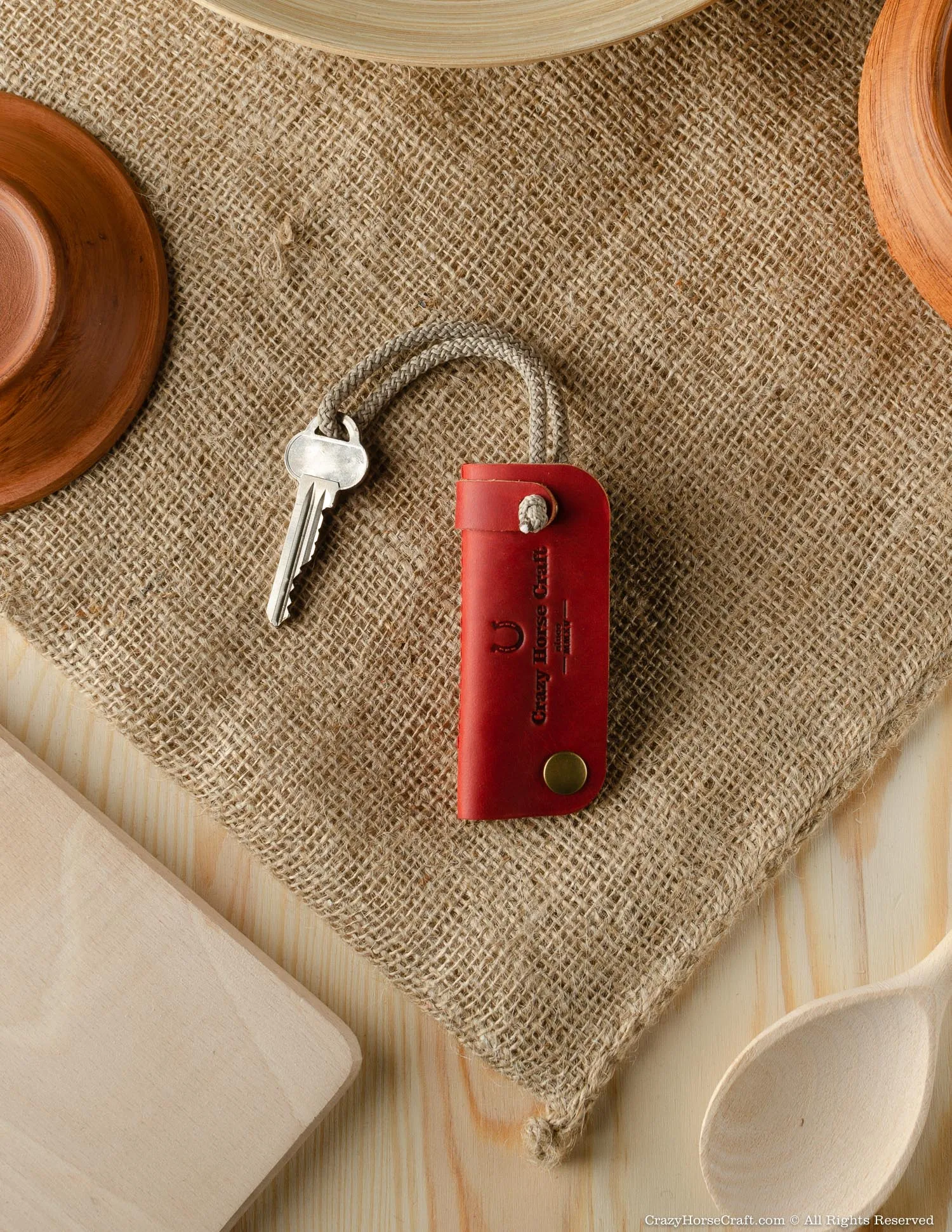 Leather Key Organiser & Holder | Fragola Red