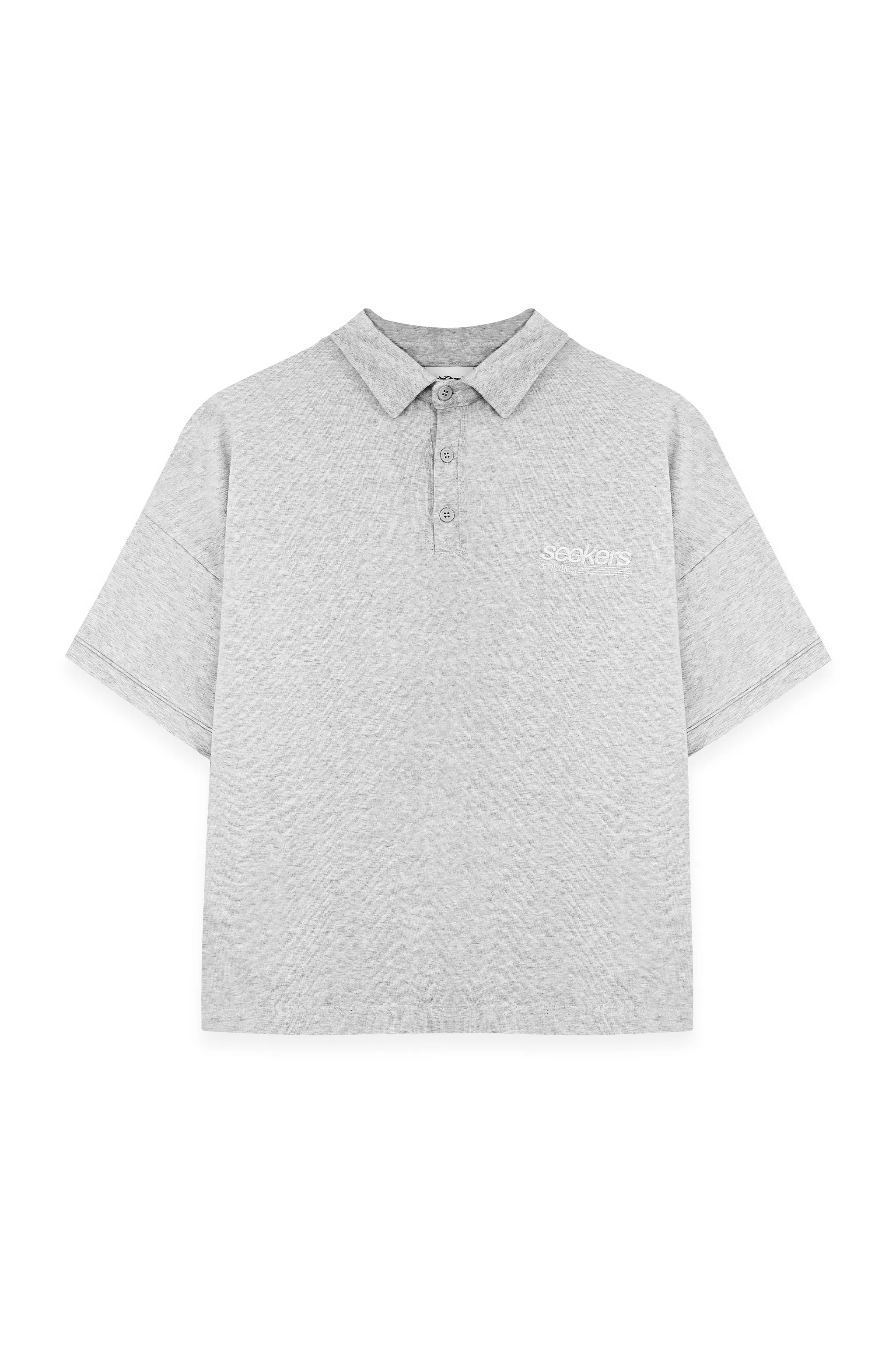 Lite Oversized Polo in Heather Grey