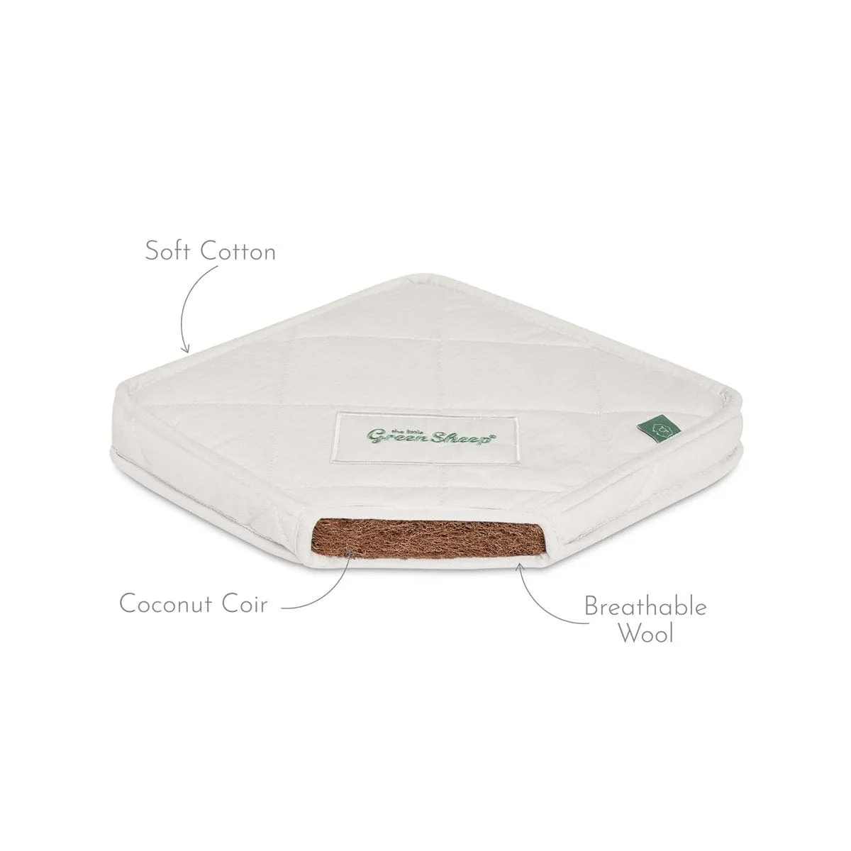 Little Green Sheep Natural Carrycot Mattress to fit Silver Cross Folding Carrycot