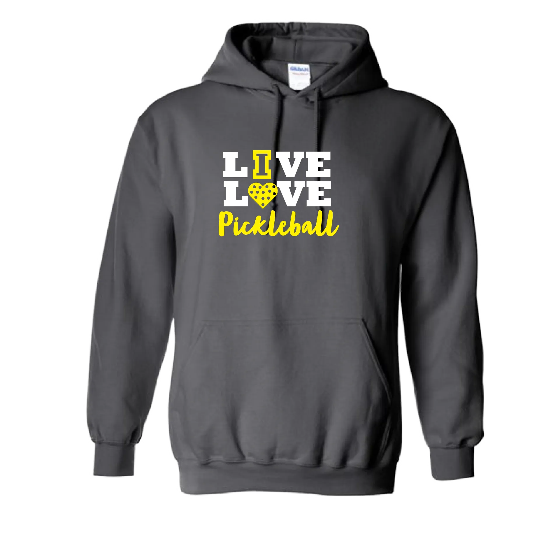 Live Love Pickleball | Unisex Hoodie Pickleball Sweatshirt | 50% Cotton 50% Polyester