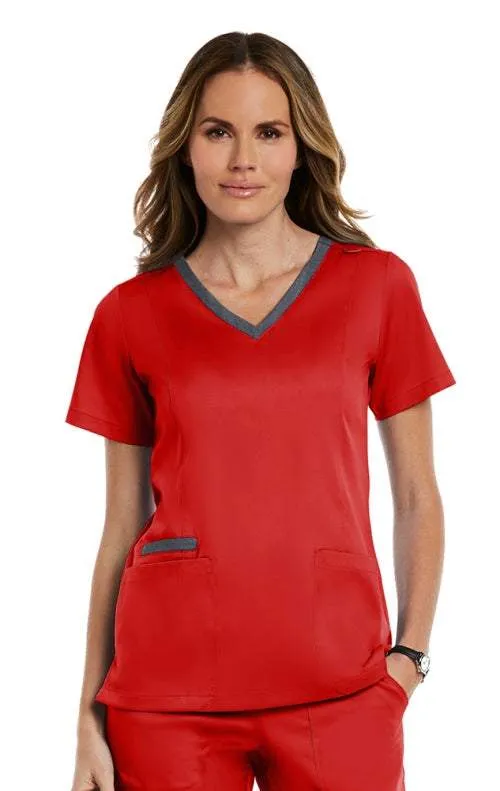 Matrix Everyday  Women's Contrast Double V-Neck Scrub Top 3502