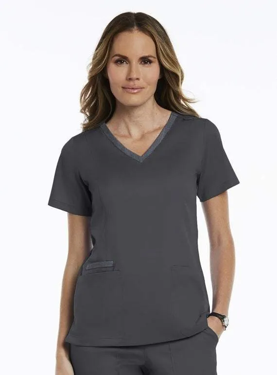 Matrix Everyday  Women's Contrast Double V-Neck Scrub Top 3502