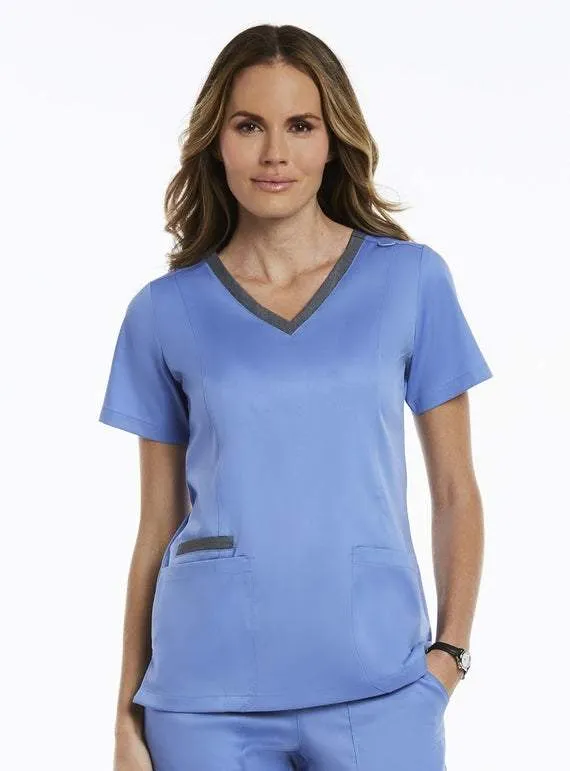 Matrix Everyday  Women's Contrast Double V-Neck Scrub Top 3502