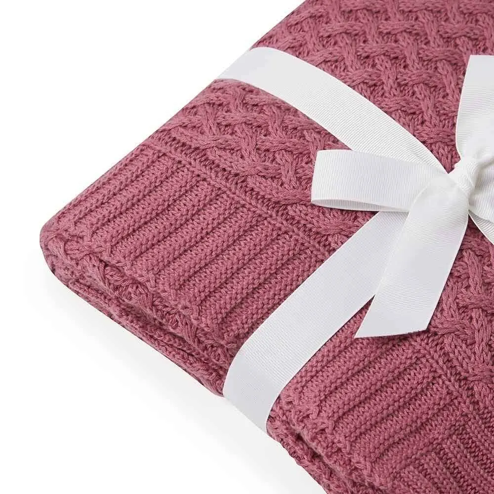 Mauve | Diamond Knit Baby Blanket