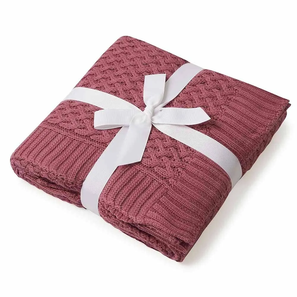 Mauve | Diamond Knit Baby Blanket