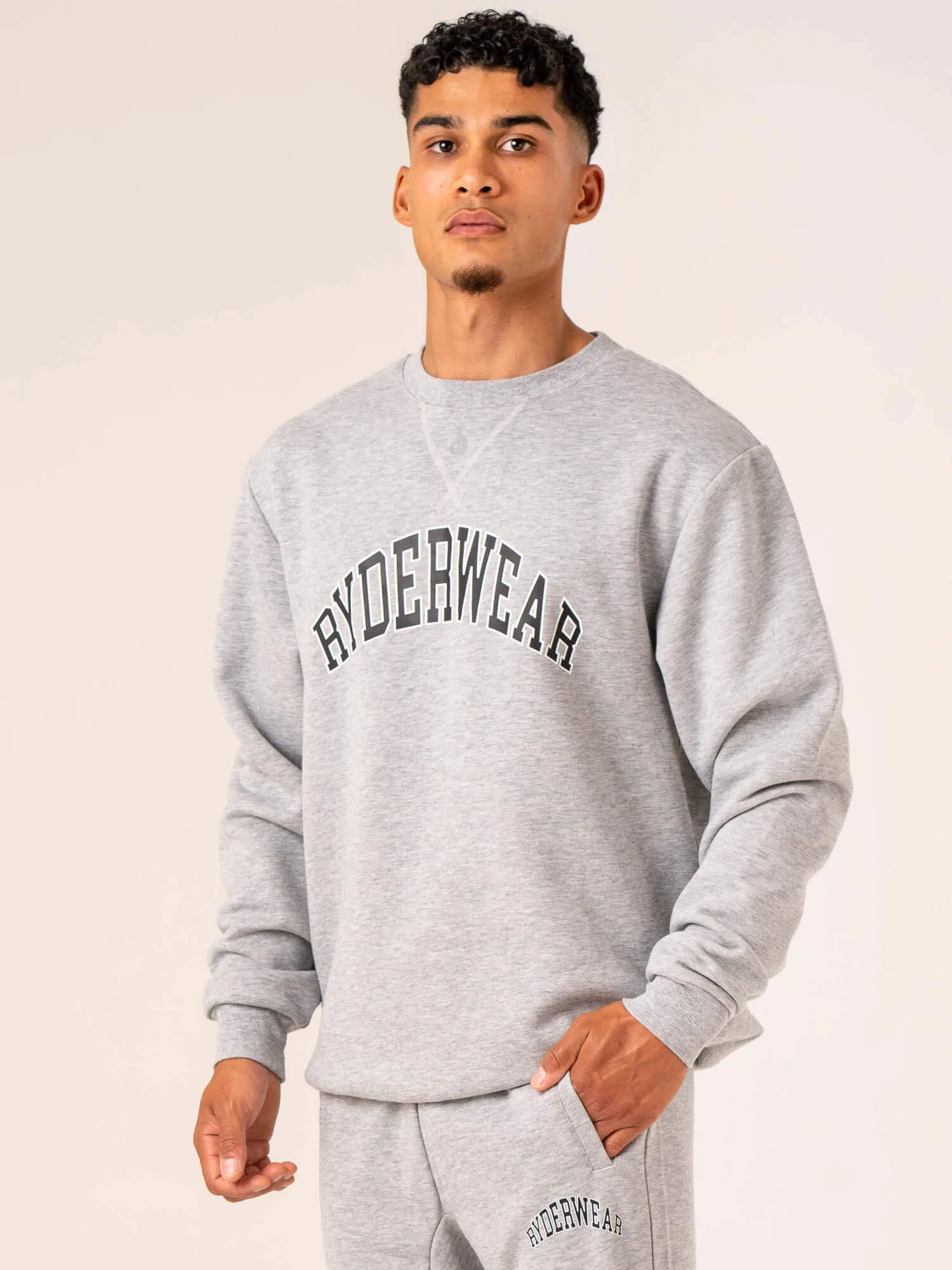 Men's Collegiate Crew Neck - Grey Marl