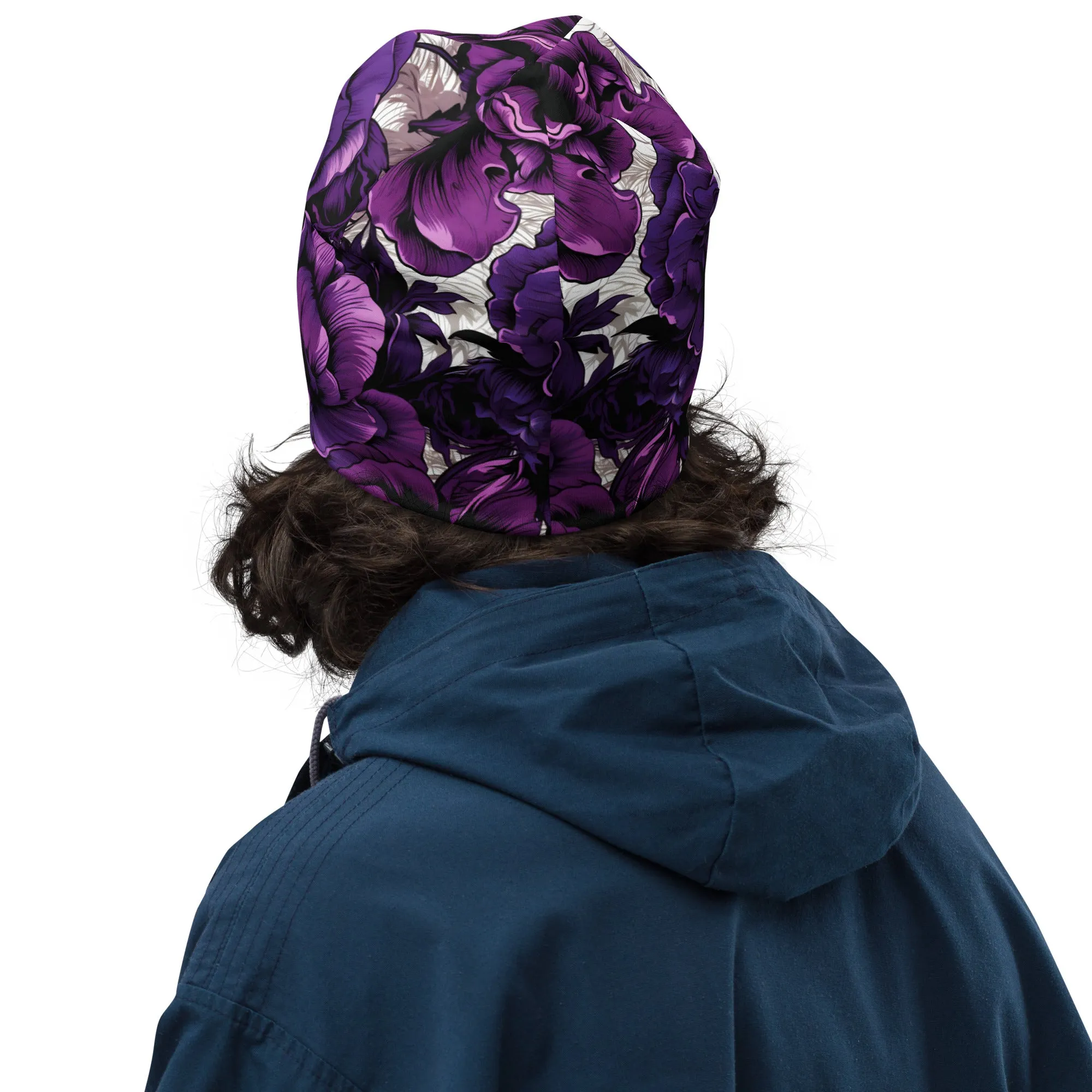 Men's Mile After Mile - Purple Flowers 001 Beanie