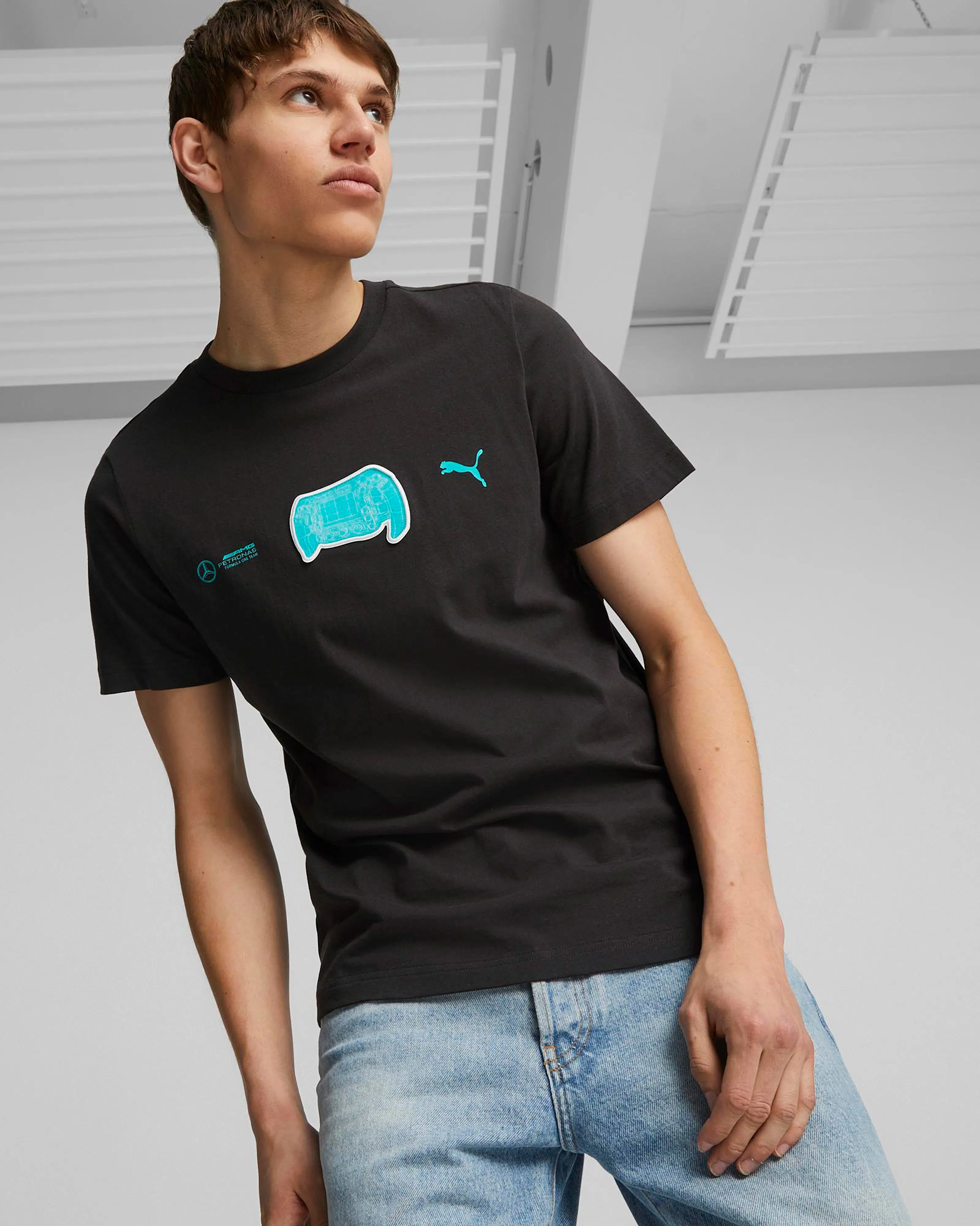 Mens Puma Graphic Tee Black