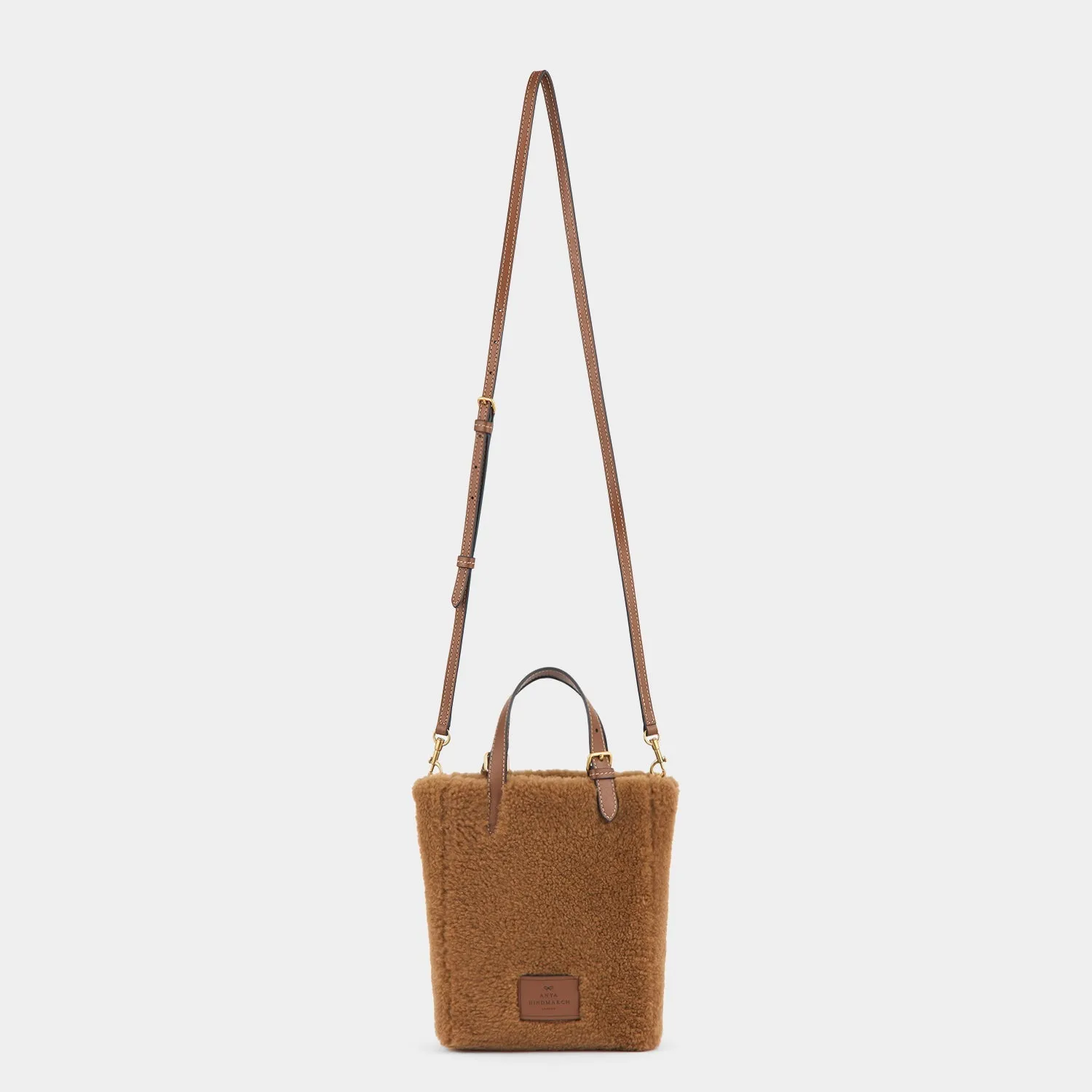 Mini N/S Eyes Shearling Cross-body Tote