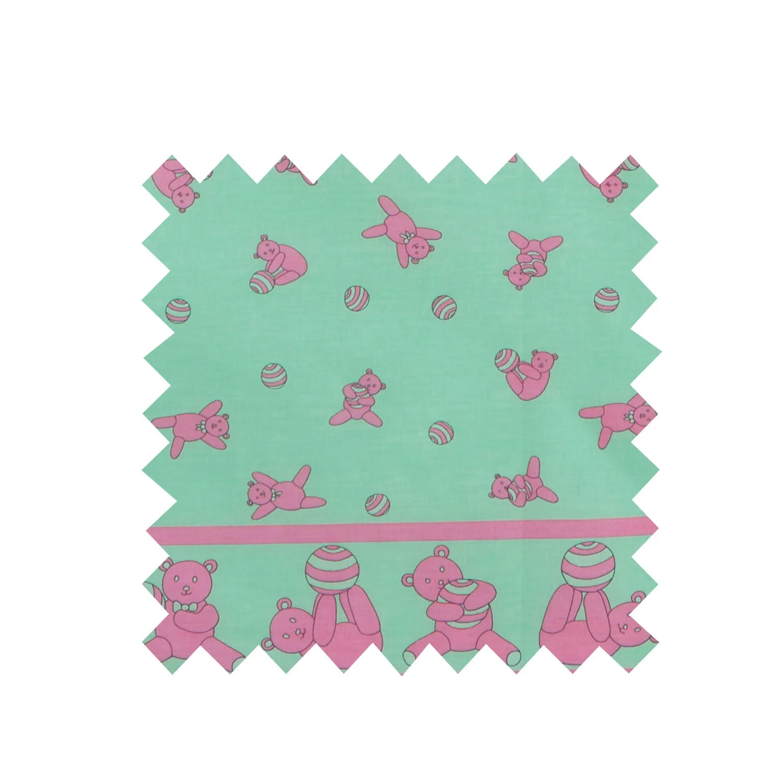 Mint Green Bear Fabric - Cotton