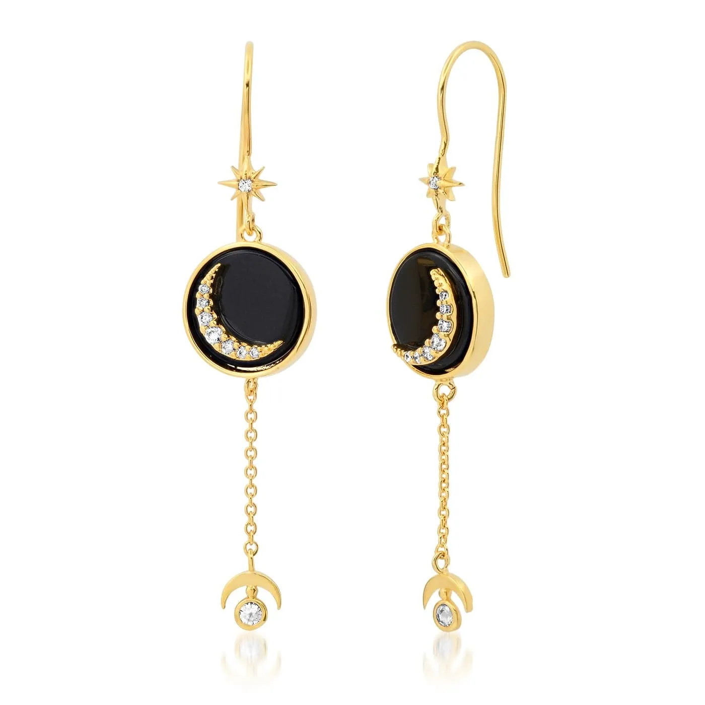 Onyx Celestial Linear Earrings