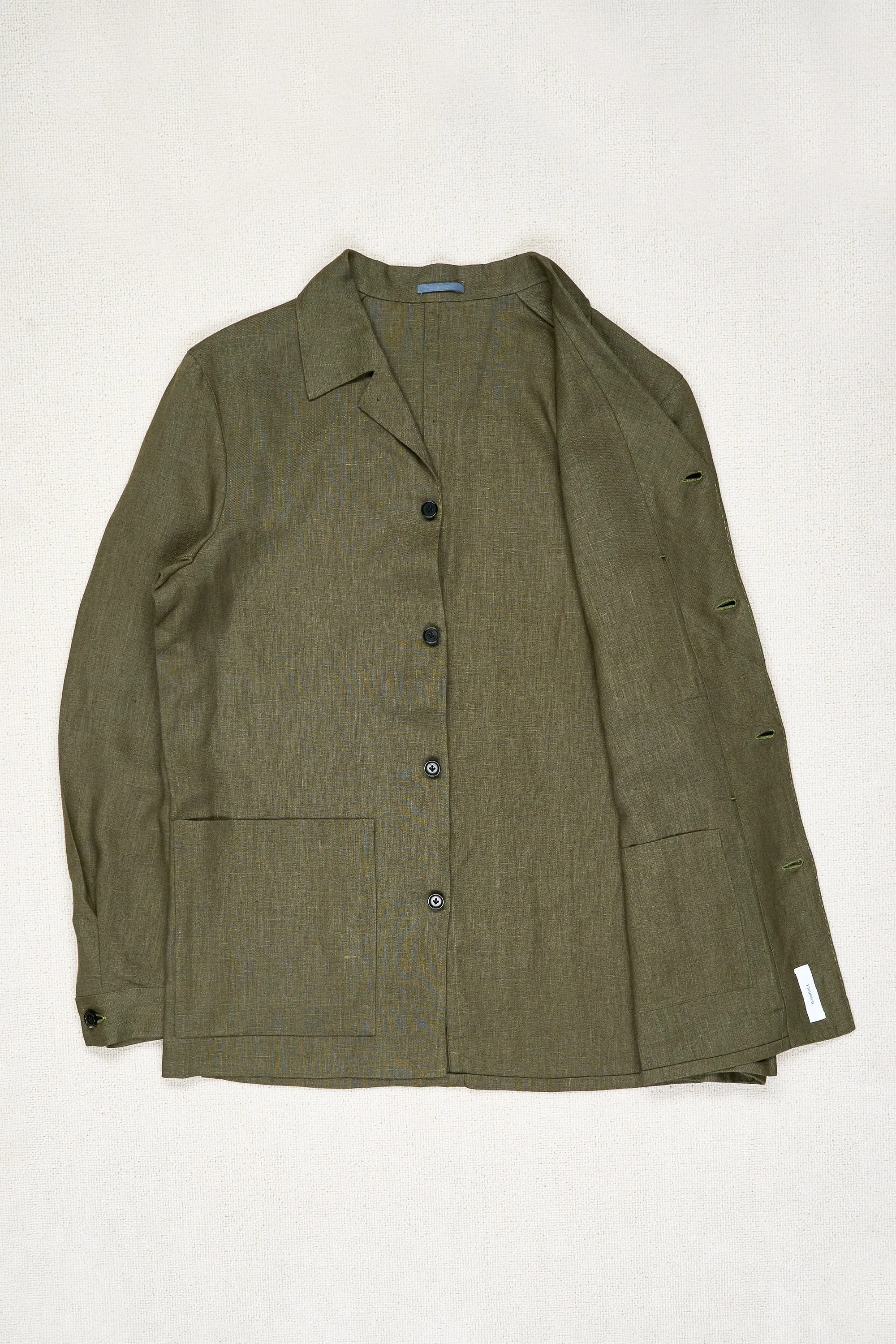 P. Johnson Forest Green Linen Shirt Jacket