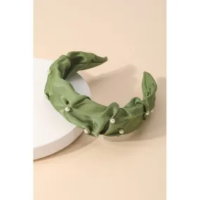 Pearl Studded Headband- Green