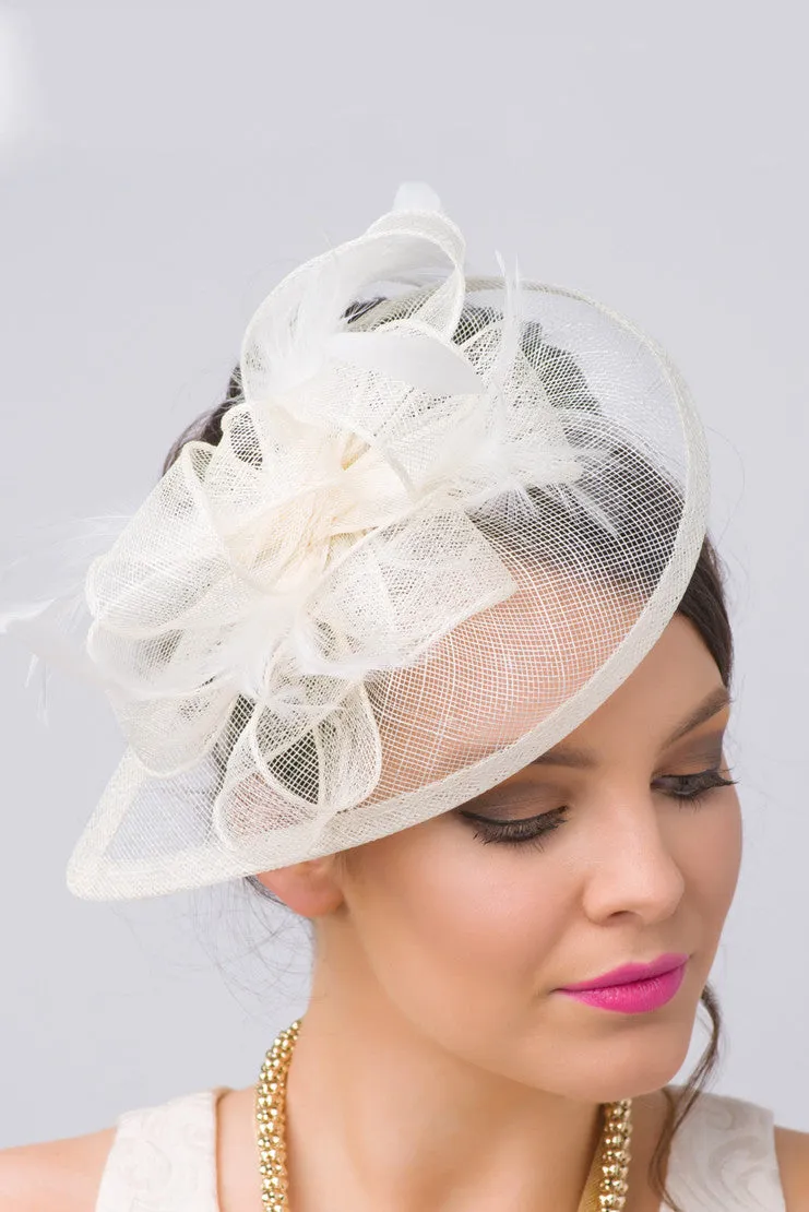 Penny Fascinator - Ivory