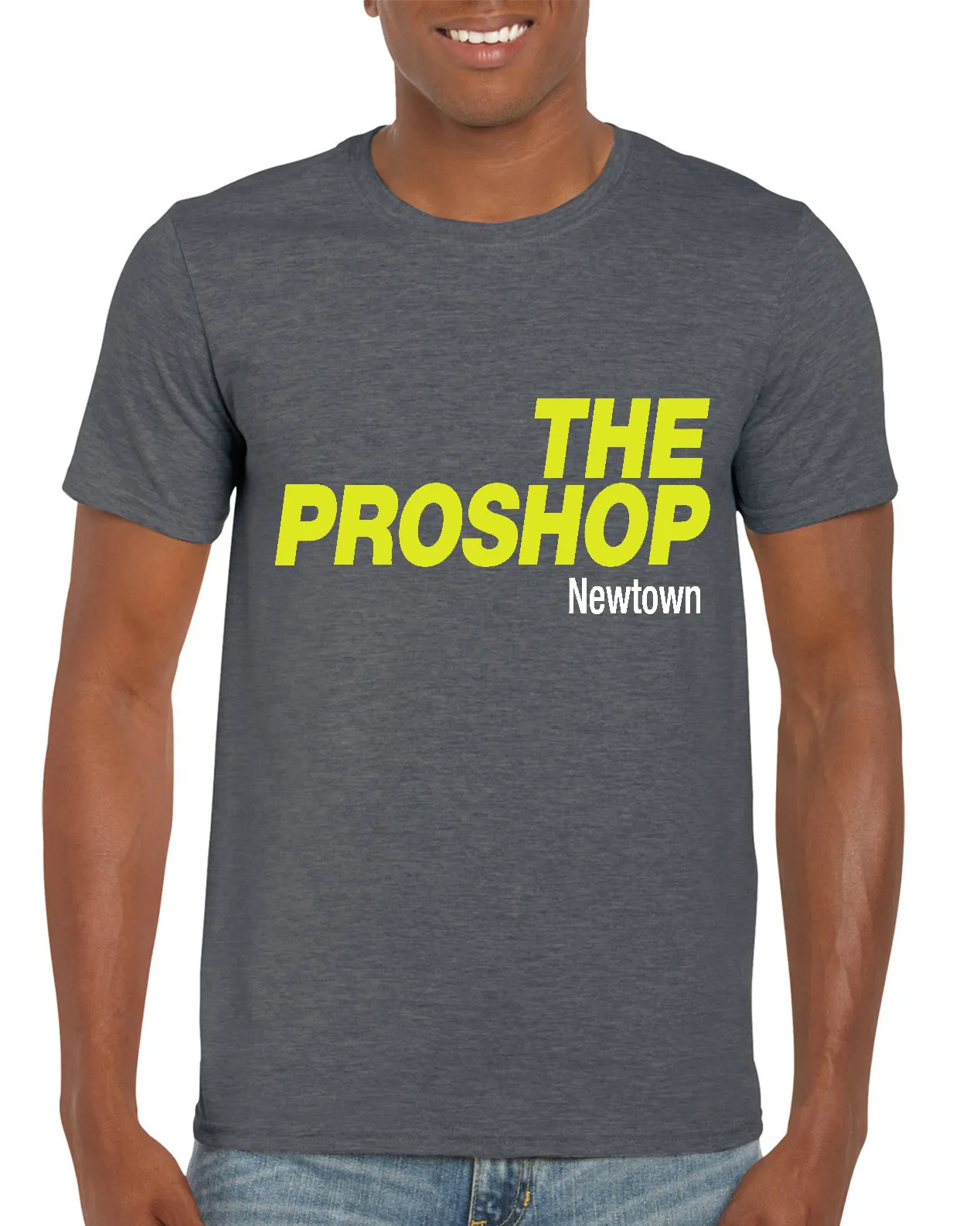 PSN Tee: Dark Heather Grey - Neon Yellow/White